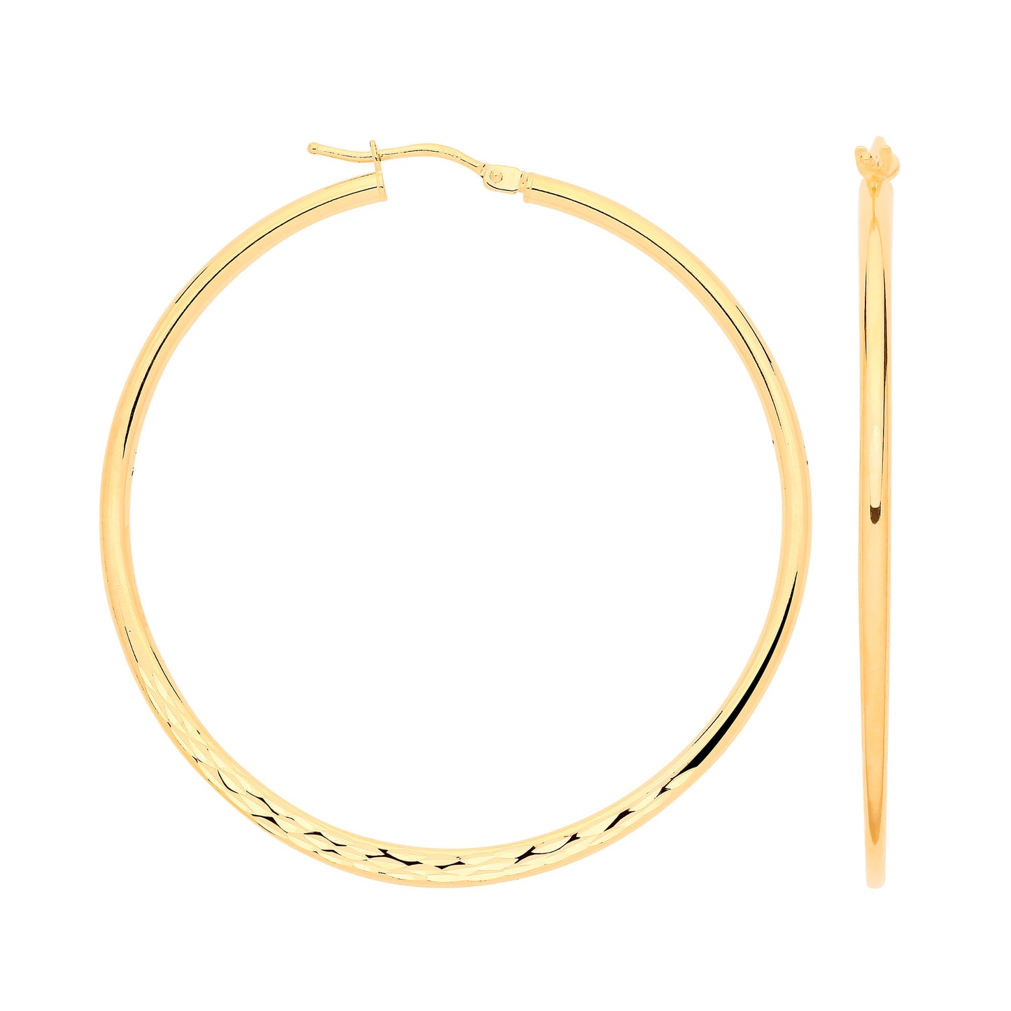 Elegant 9ct gold hoop earrings with a polished finish for everyday wear