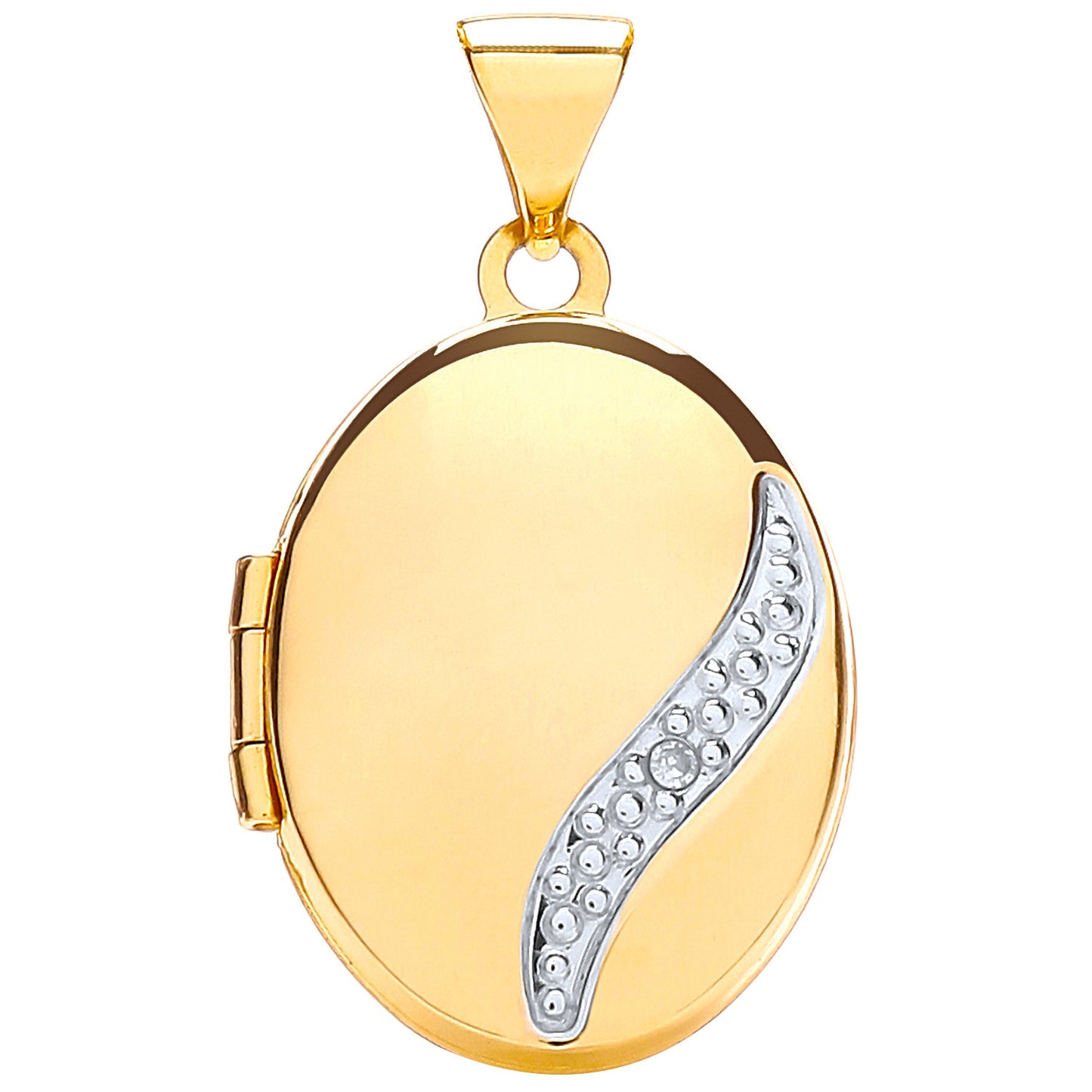 Elegant 9ct gold locket with diamond accent, perfect for personal treasures and keepsakes