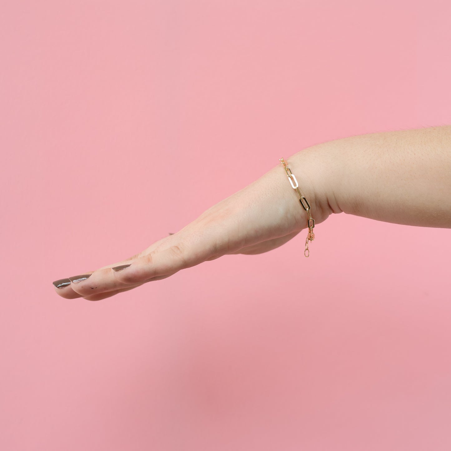 Gold Plated Paperclip Link Design Bracelet