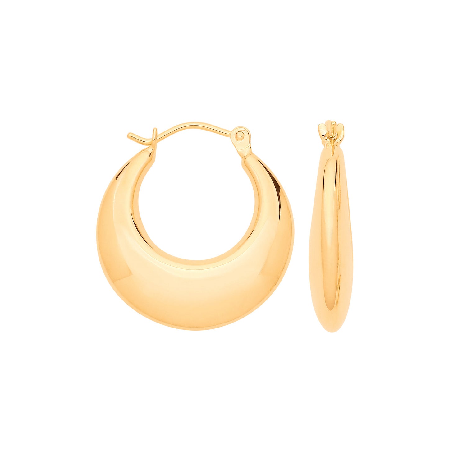 Curved creole earrings gold with a sleek and polished design for elegant everyday wear