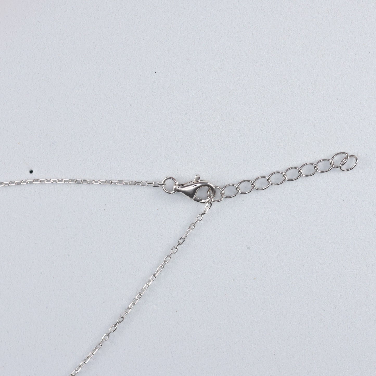 Close-up of the clasp detailing on the Eternal Trinity Necklace with Cubic Zirconia showing secure fastenings