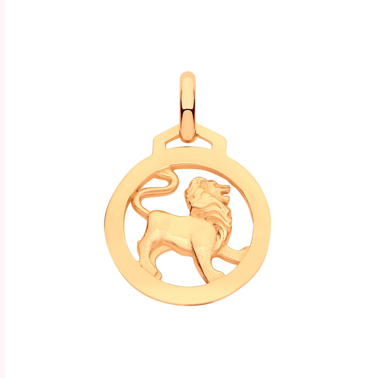 Gold zodiac sign pendant necklace featuring a lion design for zodiac enthusiasts