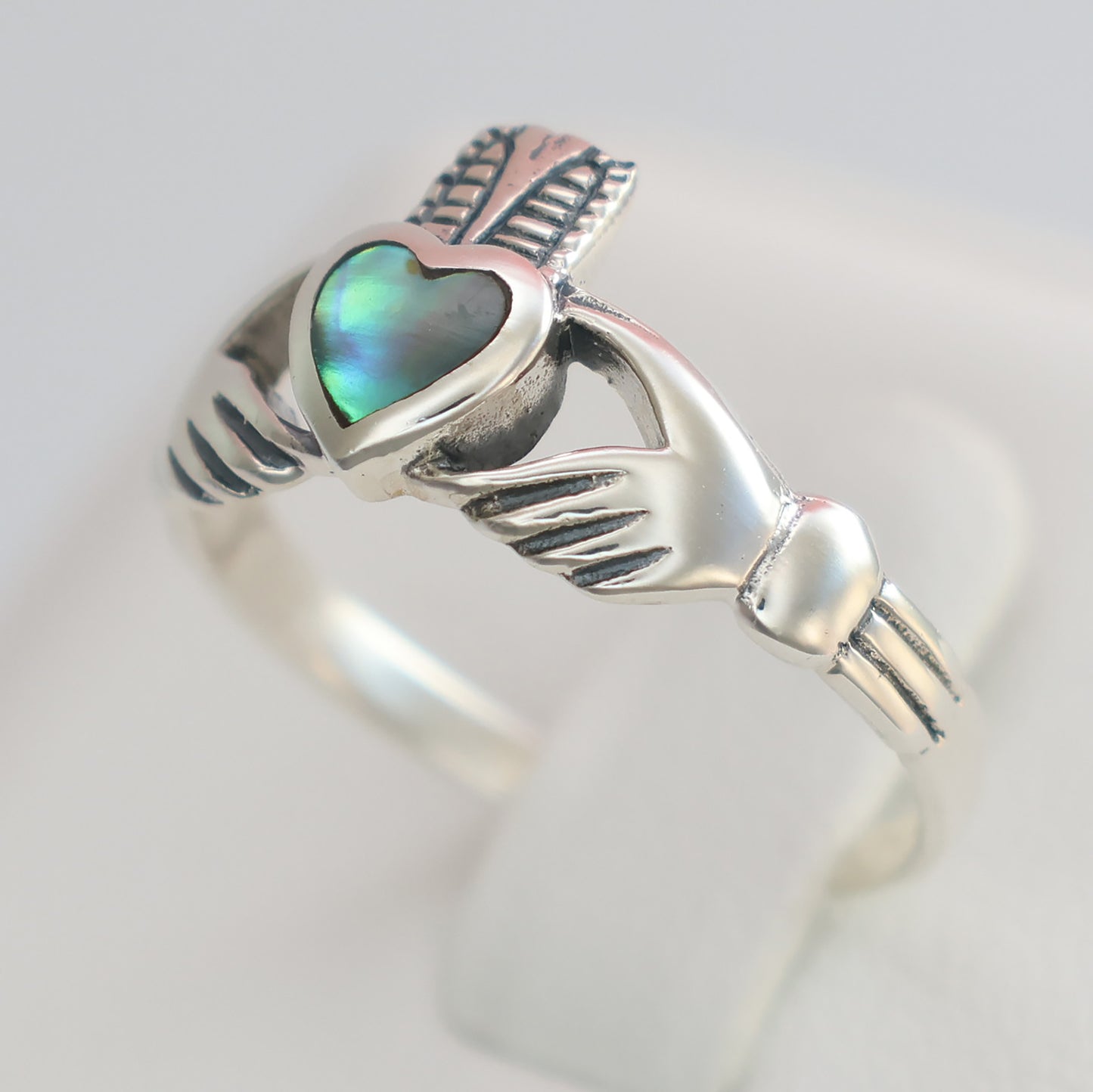 Silver Claddagh Ring featuring a Heart-shaped Stone and Traditional Design for Meaningful Gifts