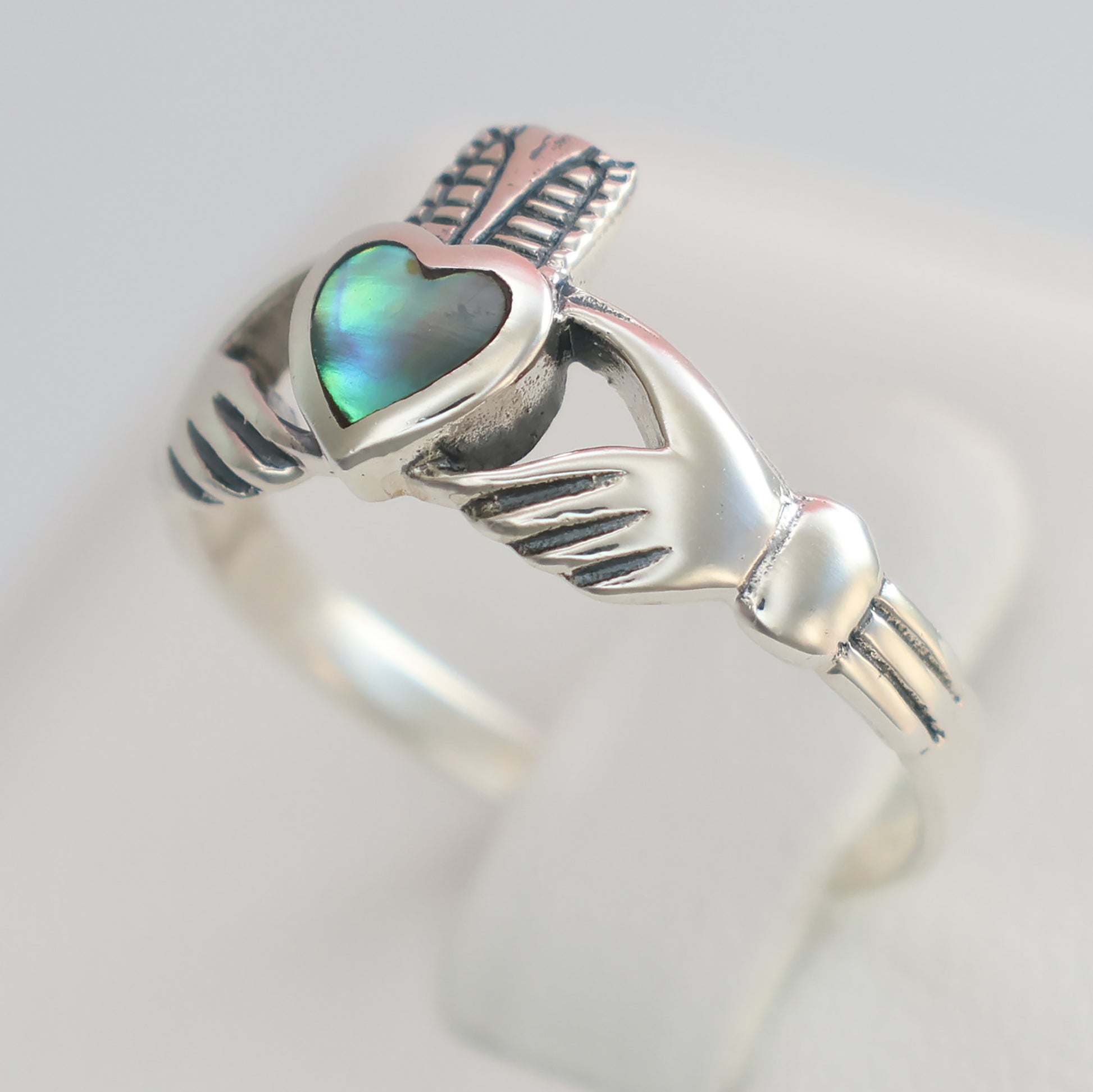 Silver Claddagh Ring featuring a Heart-shaped Stone and Traditional Design for Meaningful Gifts