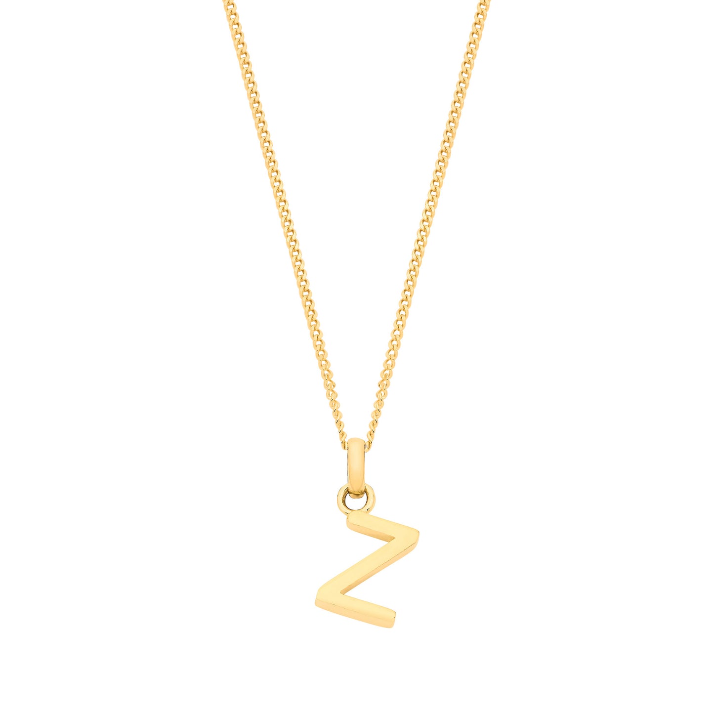 9ct gold initial pendant letter Z on a delicate gold chain for personalized jewelry lovers