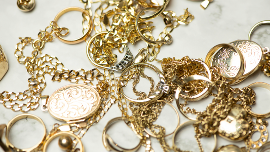 Collection of assorted gold jewellery showcasing the enduring popularity of gold jewellery in fashion accessories
