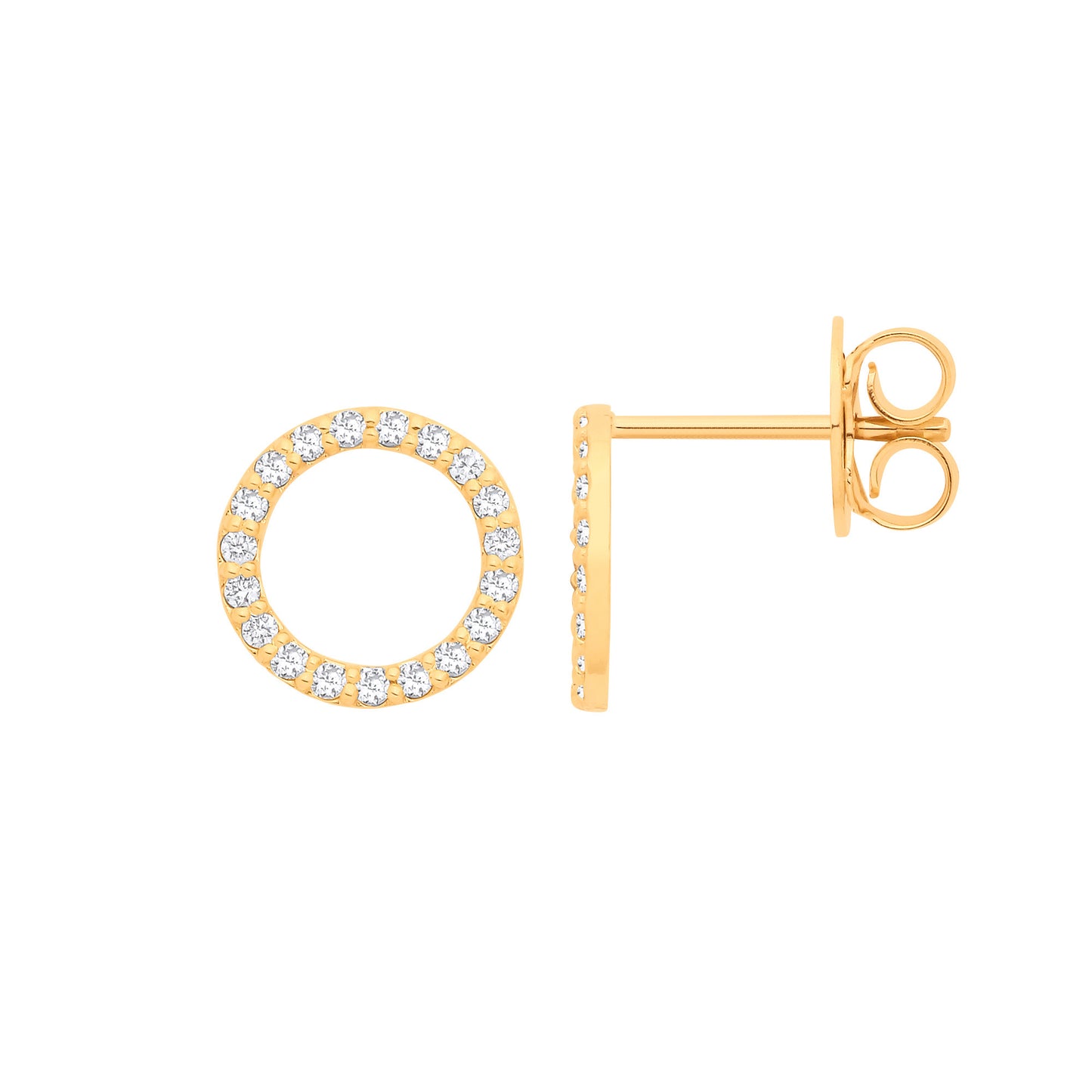 Elegant 9ct gold diamond halo earrings featuring sparkling diamonds in a circular design