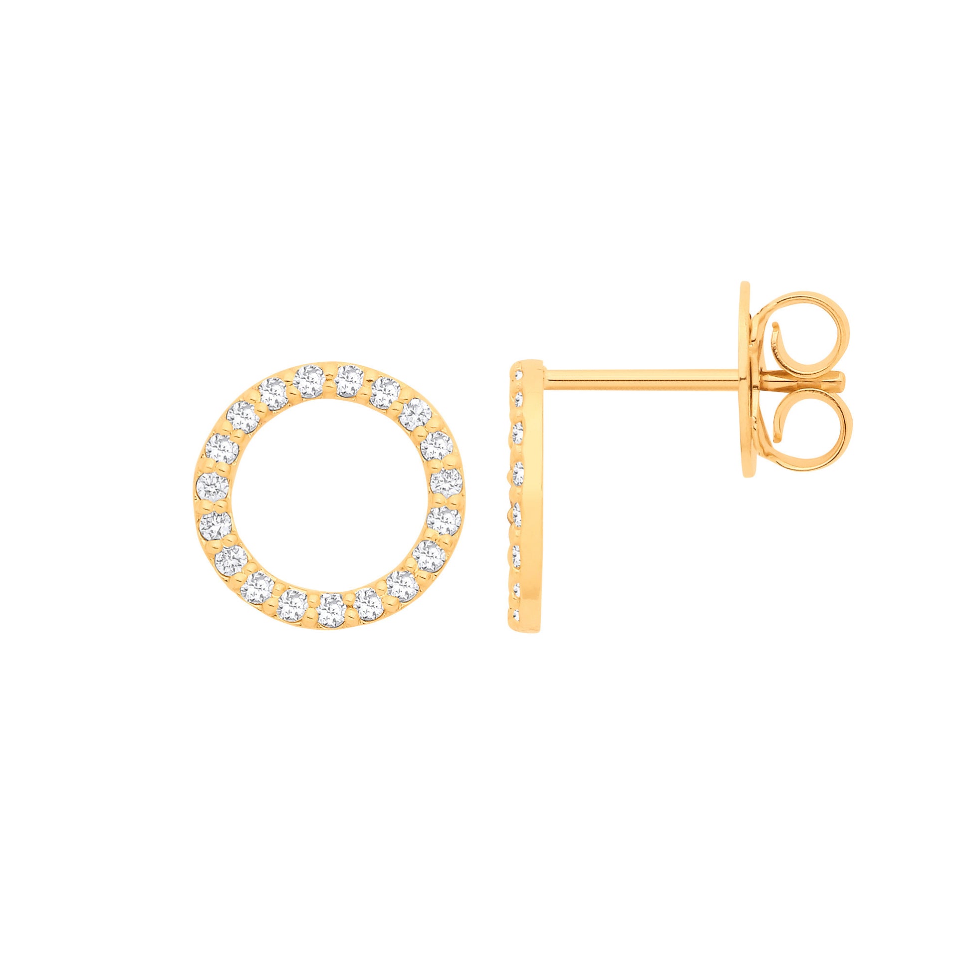 Elegant 9ct gold diamond halo earrings featuring sparkling diamonds in a circular design