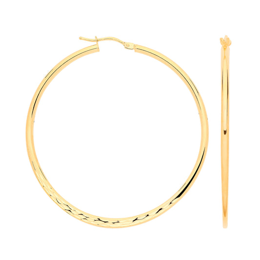 Elegant 9ct gold hoop earrings with a polished finish for everyday wear