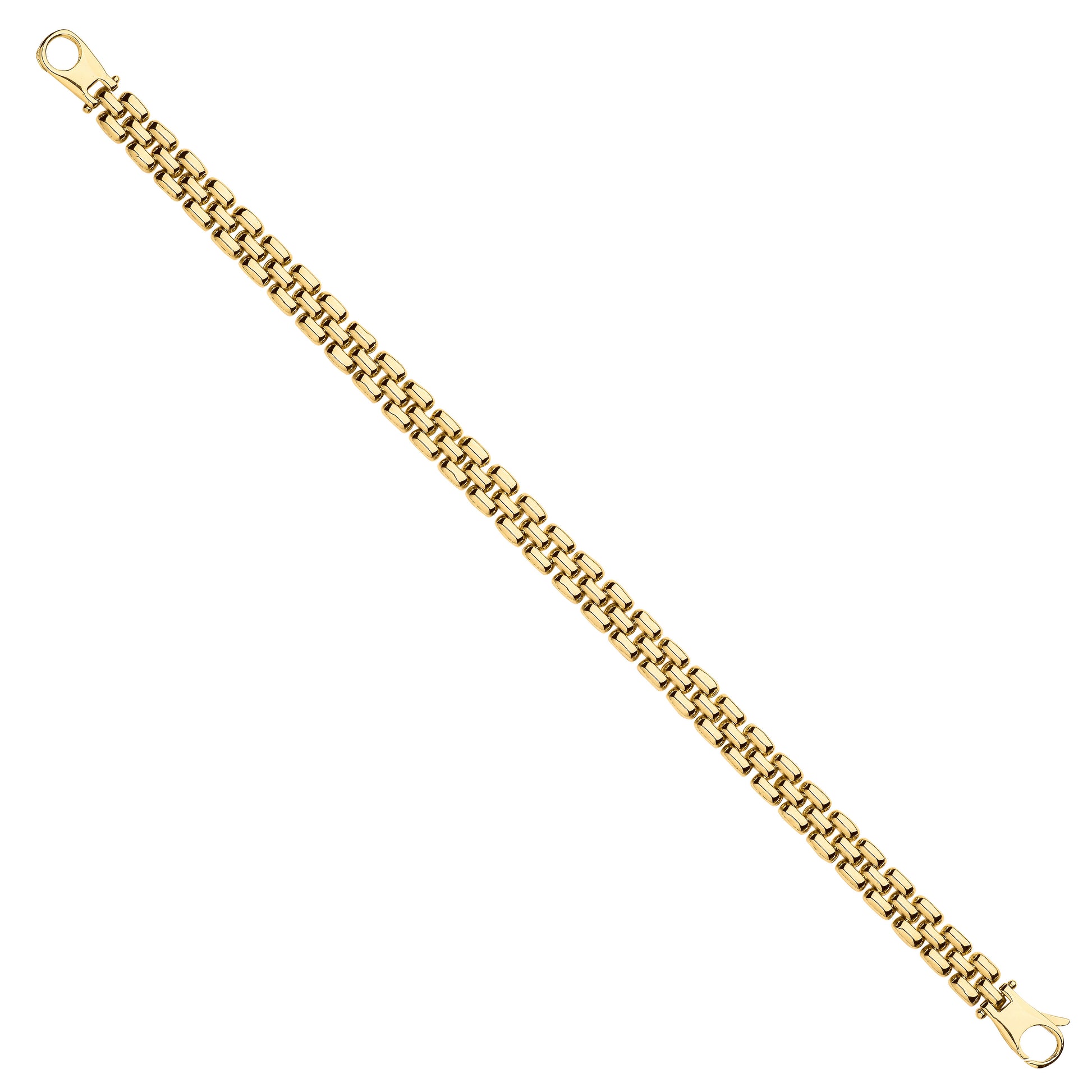 Elegant 9ct gold panther bracelet featuring a classic link design for timeless style