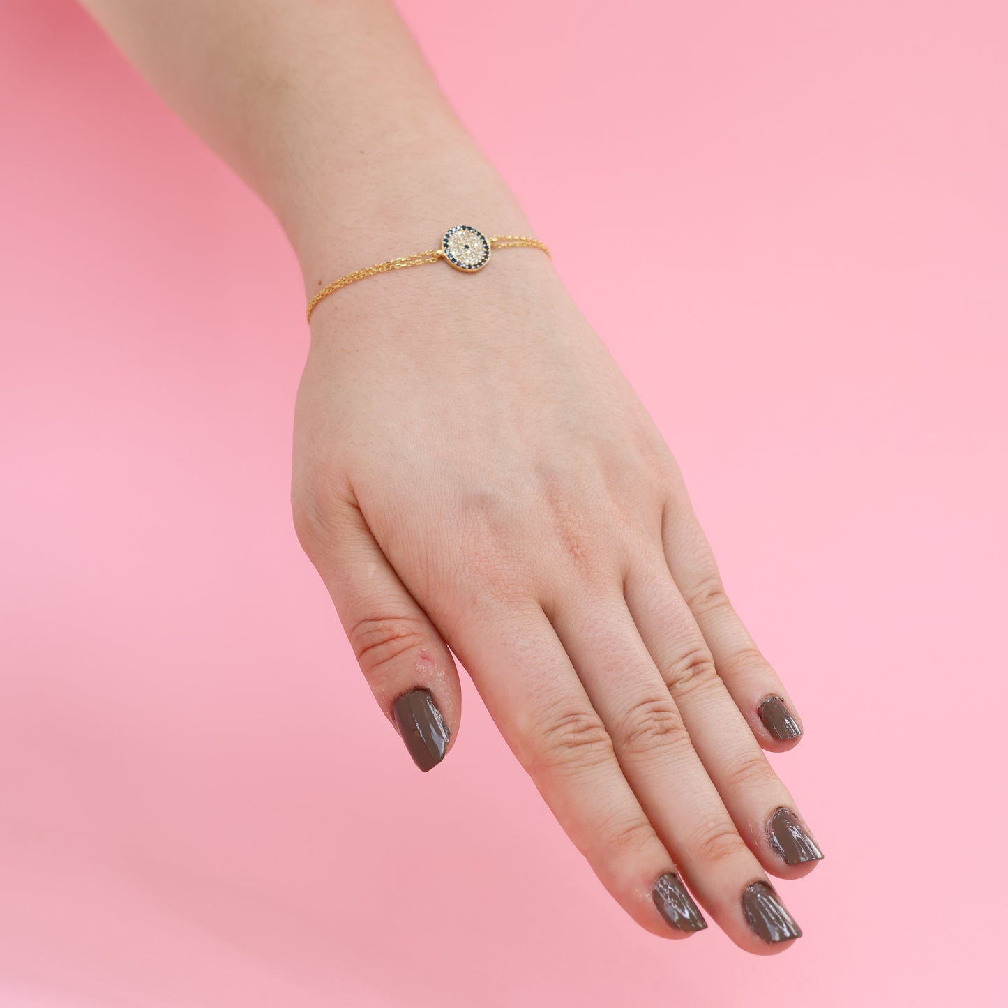 Gold Plated Evil Eye Bracelet by The Jewellery Shop
