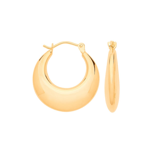 Curved creole earrings gold with a sleek and polished design for elegant everyday wear