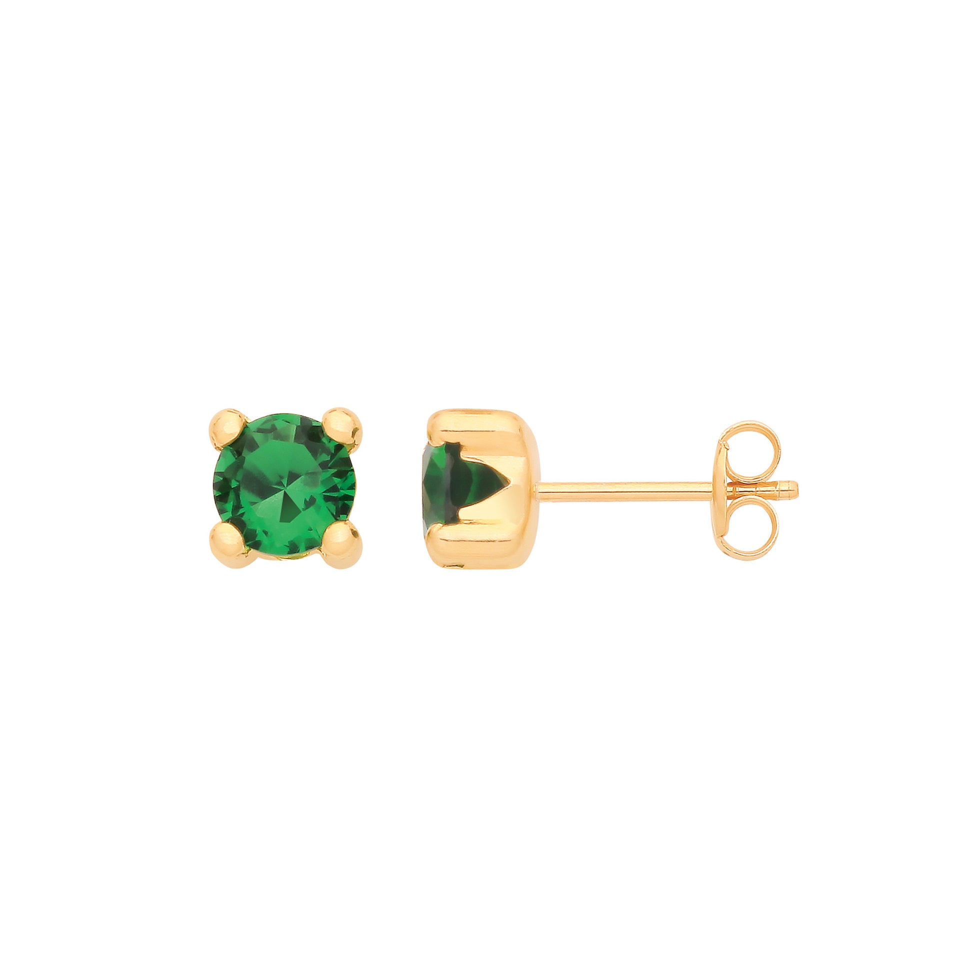 5mm green gemstone earrings set in gold for a stylish and elegant look